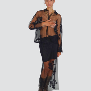 Haveone camicia over pizzo trasparente Art CVS-P034