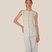 Carica l'immagine nel visualizzatore di Gallery, Vicolo gilet lungo sfiancato denim 100% cotone Art DAB5326 ( pantalone DAB5148 )
