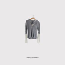 Carica l'immagine nel visualizzatore di Gallery, Haveone maglia over scollo V con pizzo 49% viscosa Art MMA-R277
