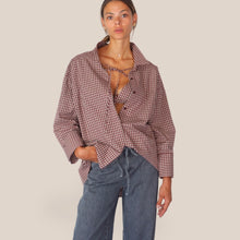 Carica l'immagine nel visualizzatore di Gallery, Vicolo Camicia Micro check Beige\Bordeaux Art TAC0381
