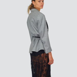 Haveone giacca over pied de poule foderata con ricamo 44% viscosa Art JGE-P030