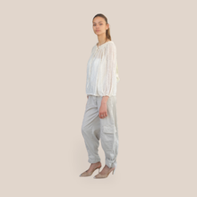 Carica l'immagine nel visualizzatore di Gallery, Philia Loft cargo colore cachemire con cintura 37% cotone 31% lino Art D02E0988
