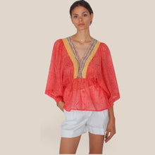 Carica l'immagine nel visualizzatore di Gallery, Tensione in camicia scollatura 100% viscosa Art PE260361
