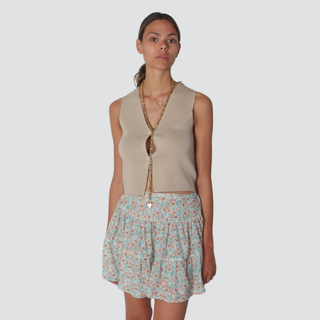 Vicolo mini gonna stampa fiorellini elastico retro Art TD1846