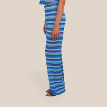 Carica l'immagine nel visualizzatore di Gallery, Vicolo pantalone palazzo zig zag elastico vita 50% cotone Art TAB2462
