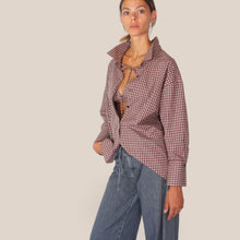 Carica l'immagine nel visualizzatore di Gallery, Vicolo Camicia Micro check Beige\Bordeaux Art TAC0381
