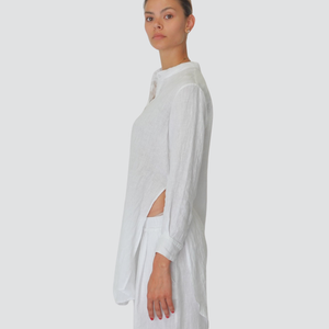 Tensione maxi camicia spacchi laterali puro lino Art C6971