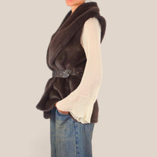 Carica l'immagine nel visualizzatore di Gallery, Dixie gilet eco-pelliccia con cintura Art LAHB2BBCA
