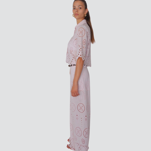Tensione in pantalone sangallo con cintura 100% cotone Art S25PC33