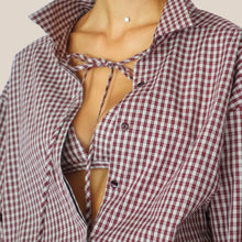 Carica l'immagine nel visualizzatore di Gallery, Vicolo Camicia Micro check Beige\Bordeaux Art TAC0381
