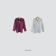 Carica l&#39;immagine nel visualizzatore di Gallery, Vicolo camicia over con laccetto 100% cotone Art TF0735
