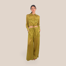 Carica l'immagine nel visualizzatore di Gallery, Vicolo pantalone palazzo elastico vita 58% lyocell 42% ramia Art TAB1810 ( camicia Art TAB1829 )
