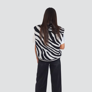 Dixie cardigan over zebrato con strass Art M566Y194