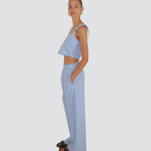 Carica l&#39;immagine nel visualizzatore di Gallery, Vicolo pantalone rigato elastico vita 100% cotone Art TD3009
