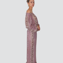 Carica l&#39;immagine nel visualizzatore di Gallery, Vicolo pantalone stampa ortensia gamba ampia 75% lyocell Art TD2506
