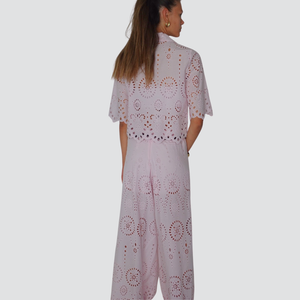 Tensione in pantalone sangallo con cintura 100% cotone Art S25PC33