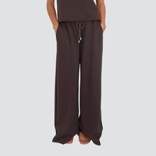 Carica l&#39;immagine nel visualizzatore di Gallery, Dixie pantalone palazzo neoprene elastico vita coulisse con tasche 40% viscosa Art P067Y015
