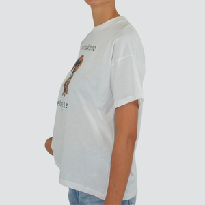 Vicolo t-shirt over con stampa e strass 100% cotone Art RF0091