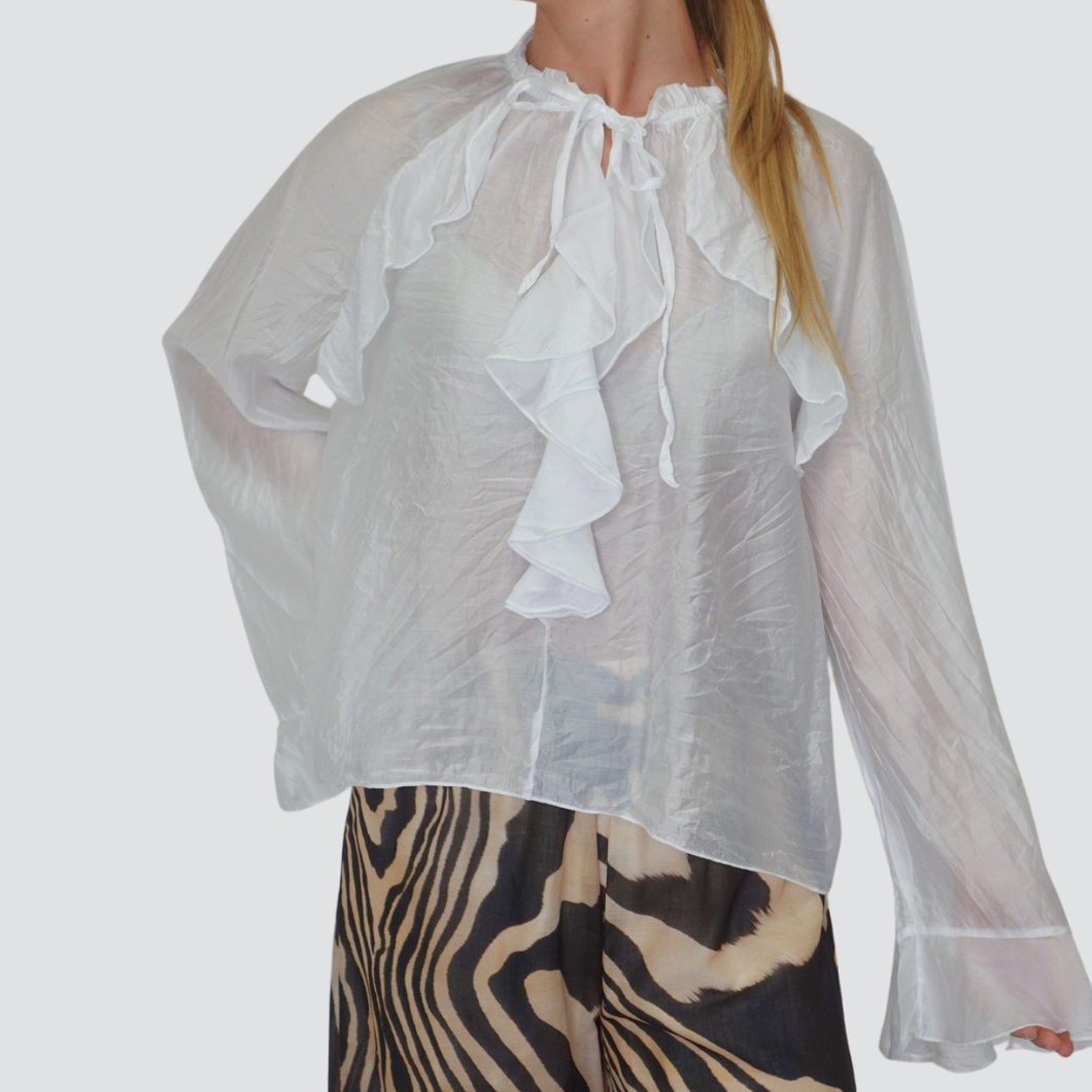 Haveone blusa rouches 88% tencell Art CJA-N307