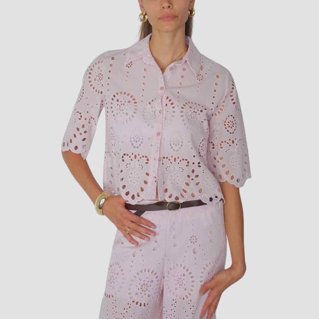 Tensione in camicia sangallo 100% cotone Art S25CC32