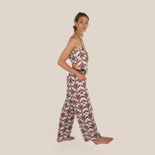 Carica l'immagine nel visualizzatore di Gallery, Haveone pantalone palazzo fantasia con cintura elastico retro 85% viscosa Art PIA-Q636
