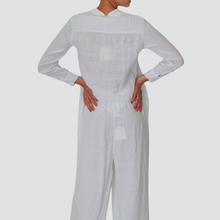 Carica l&#39;immagine nel visualizzatore di Gallery, Tensione in pantalone gamba ampia puro lino Art P6467
