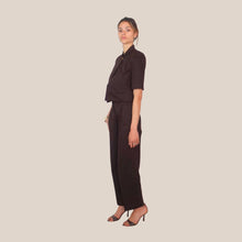 Carica l'immagine nel visualizzatore di Gallery, Vicolo pantalone fondente palazzo pinces 97% cotone Art TAB1900 ( blazer Art TAB1865 )
