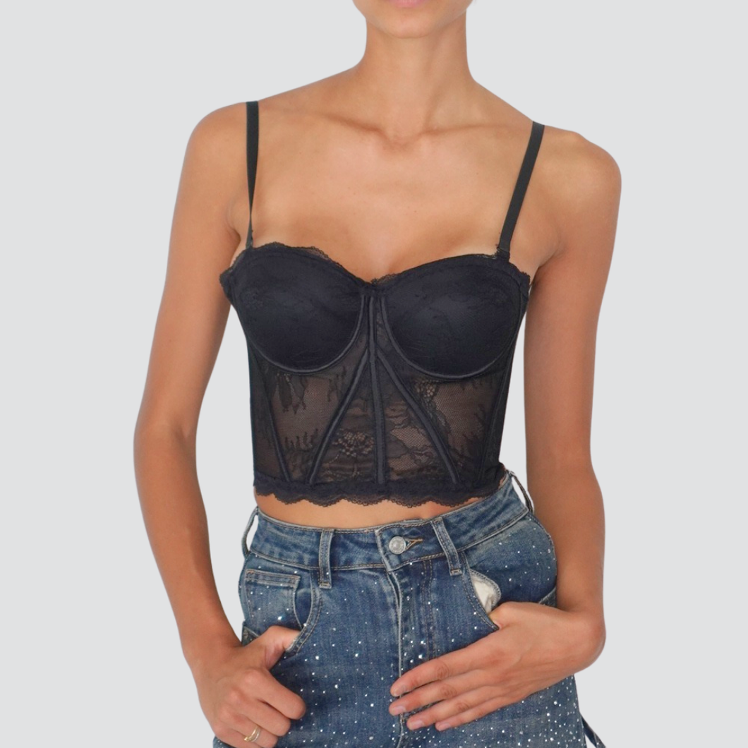 Kontatto bustier pizzo nero Art TM301N