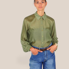 Carica l'immagine nel visualizzatore di Gallery, Dixie camicia over satin manica ampia 83% lyocell Art CFSFWPR
