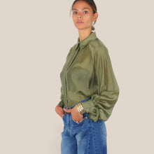 Carica l'immagine nel visualizzatore di Gallery, Dixie camicia over satin manica ampia 83% lyocell Art CFSFWPR
