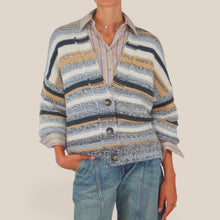 Carica l'immagine nel visualizzatore di Gallery, Haveone cardigan rigato 30% lana Art JIT-R025
