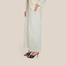 Carica l'immagine nel visualizzatore di Gallery, Philia Loft pantalone palazzo gessato elastico vita e coulisse 90% cotone Art V02A1011 ( blazer Art V02A1010 )

