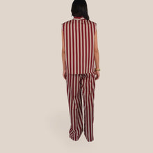 Carica l'immagine nel visualizzatore di Gallery, Dixie pantalone gessato palazzo elastico vita 87% viscosa Art PDHS1SU
