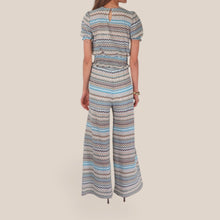 Carica l'immagine nel visualizzatore di Gallery, Tensione in pantalone palazzo filo lurex elastico vita 100% viscosa Art S26PD07
