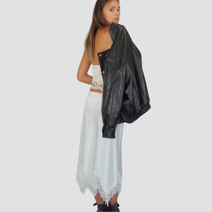 Tensione in gonna satin con pizzo zig zag Art 37656