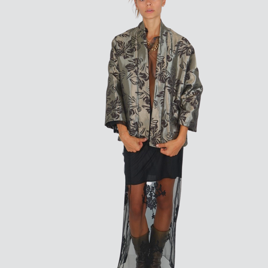 Haveone kimono floreale con tasche Art KJK-P075