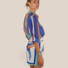 Carica l'immagine nel visualizzatore di Gallery, Haveone camicia rigata turchese royal 85% lyocell Art CVS-Q504
