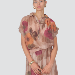 Vicolo camicia macrofiore 75% lyocell Art TD2560