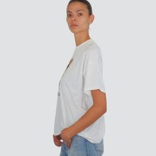 Carica l&#39;immagine nel visualizzatore di Gallery, Vicolo t-shirt over con stampa e strass 100% cotone Art RF0088
