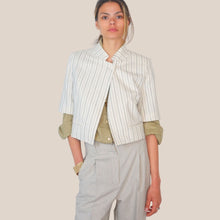 Carica l'immagine nel visualizzatore di Gallery, Vicolo blazer gessato manica corta 70% cotone 30% viscosa Art TAB1975
