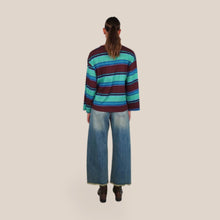 Carica l'immagine nel visualizzatore di Gallery, Tensione in maglia over rigata 100% cotone Art FW260107
