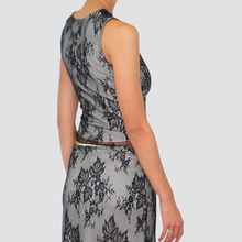 Carica l&#39;immagine nel visualizzatore di Gallery, Haveone canotta spalla larga scollo v con pizzo 55% viscosa Art RMA-P043

