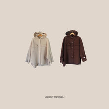 Carica l'immagine nel visualizzatore di Gallery, Dixie cappotto HAND MADE con cappuccio 50% lana Art K330B009X
