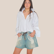 Carica l'immagine nel visualizzatore di Gallery, Philia Loft shorts con cintura e stampa 100% cotone Art D02E0965
