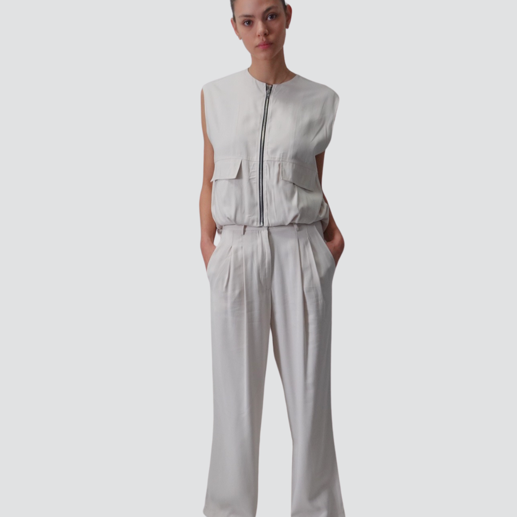 Haveone pantalone palazzo pinces 90% viscosa Art PPA-N202