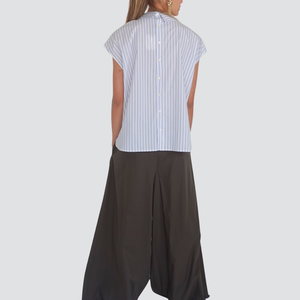 Vicolo pantalone gamba ampia elastico 100% cotone vita Art TD0731