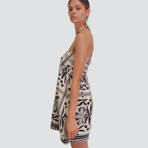 Haveone abito fantasia con accessorio allacciatura 100% viscosa Art AMA-N240