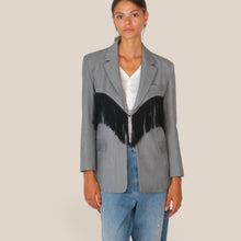 Carica l'immagine nel visualizzatore di Gallery, Vicolo Blazer Grigio con frange Art TAC1053
