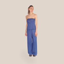 Carica l'immagine nel visualizzatore di Gallery, Tensione in pantalone palazzo con cintura 100% lyocell Art S25P564 ( blazer Art S25J801 )
