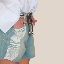 Carica l'immagine nel visualizzatore di Gallery, Philia Loft shorts con cintura e stampa 100% cotone Art D02E0965
